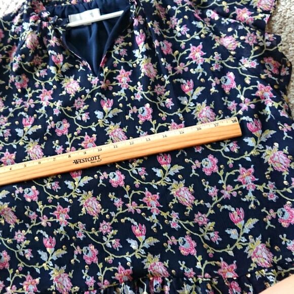 Loft navy flounce dress size M - Picture 9 of 12